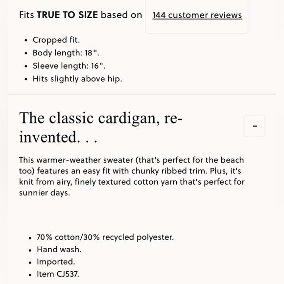 NWT J CREW Marina crewneck cardigan in textured cotton blend in “Peach Clay” - Picture 6 of 7